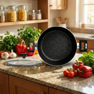 Non Stick Karahi Pan 30cm with Glass Lid