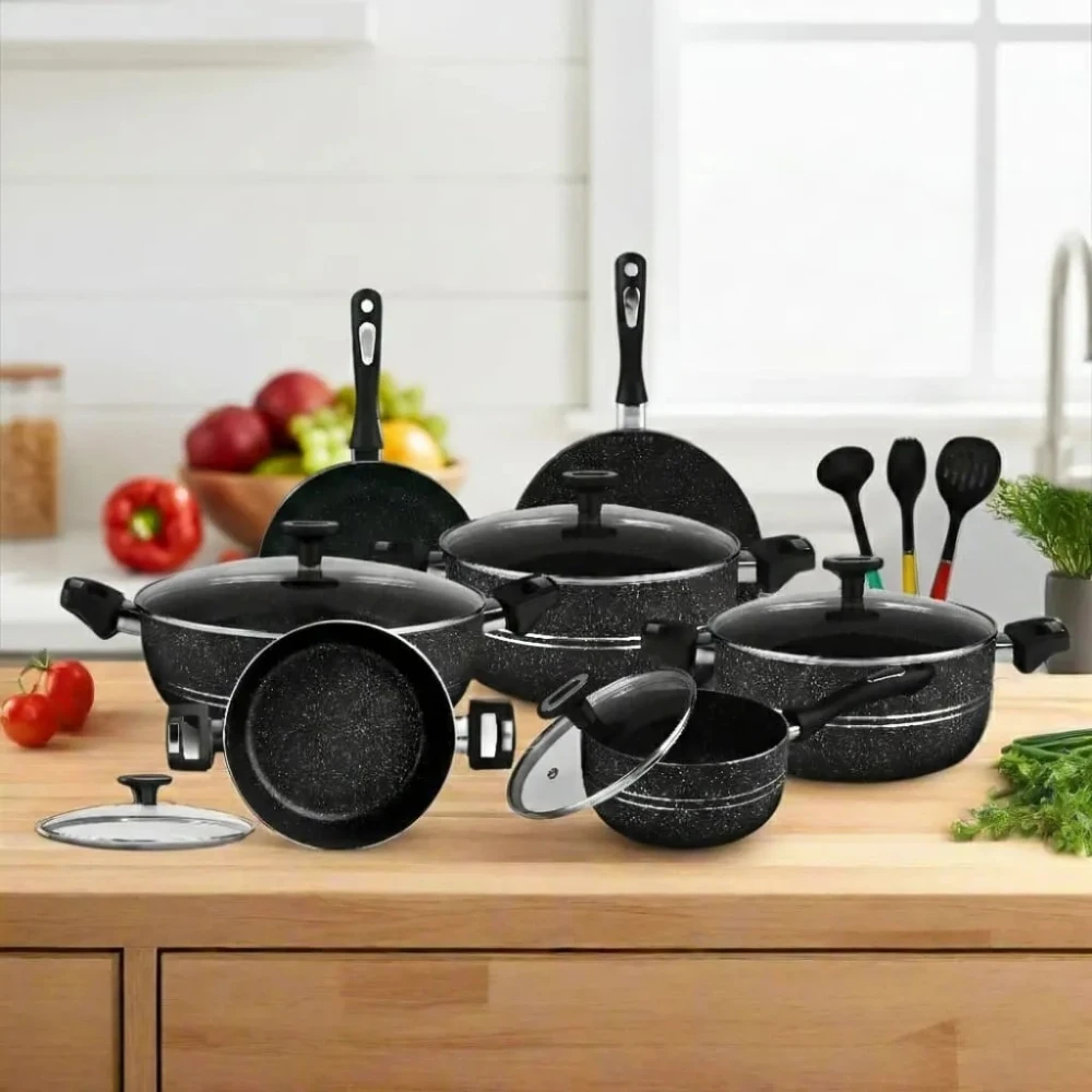 Aluminum Non Stick Kitchen Set 15 Pcs